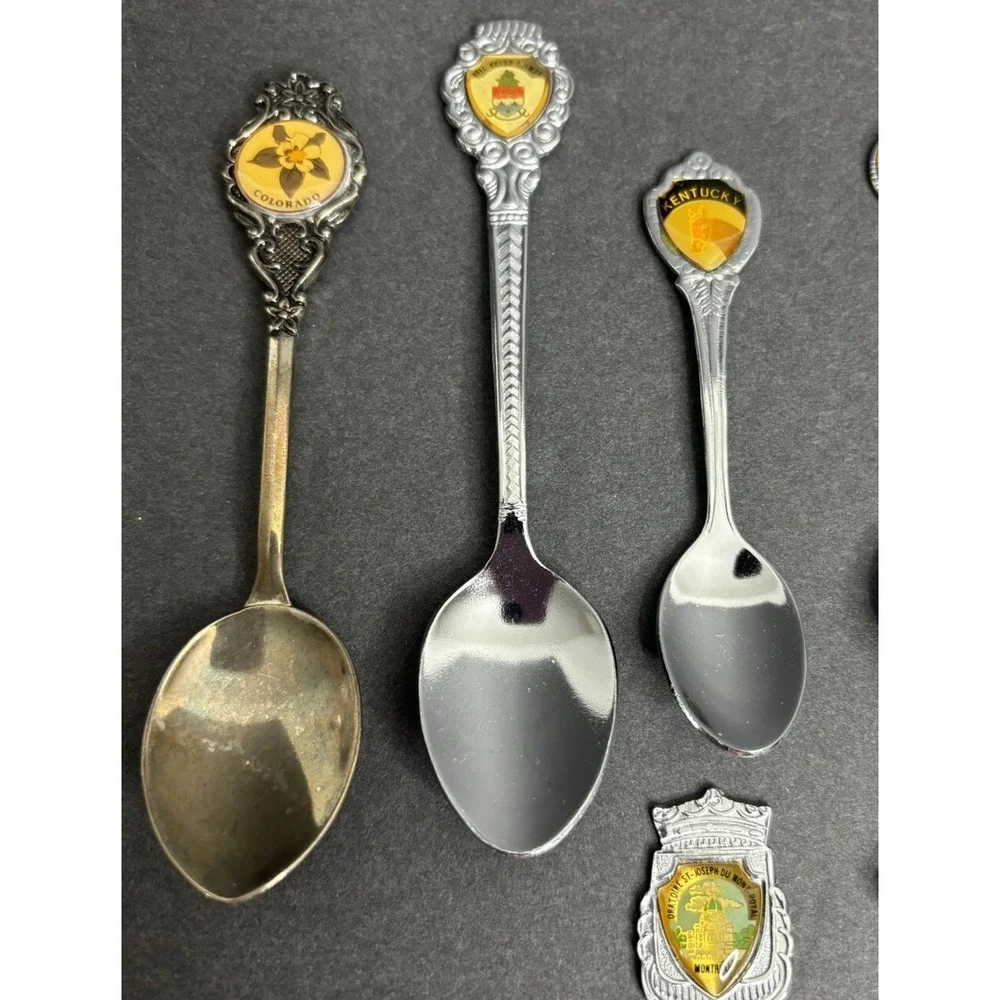 14 United States Souvenir Spoon PA Carmel CA Hampton VA Atlanta SC Girl Scouts